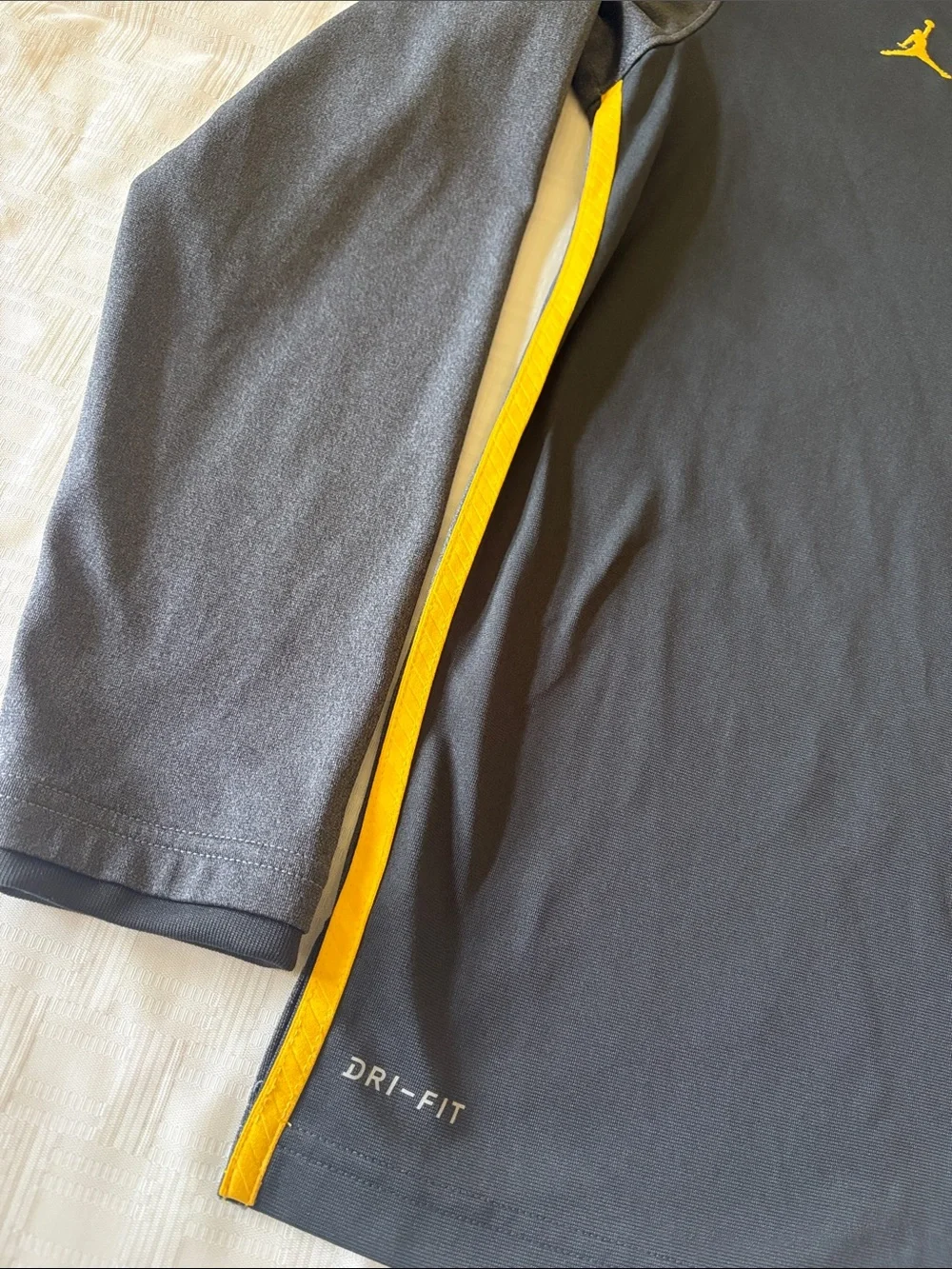 Jordan Gray and Yellow Michigan Pullover Quarter-Zip